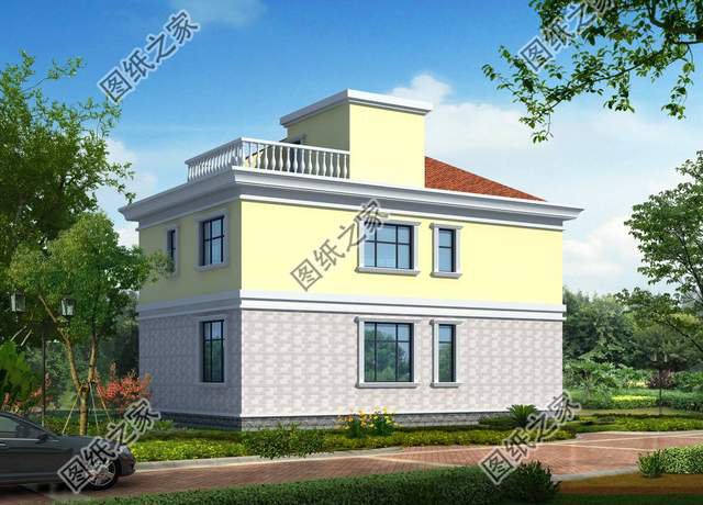 簡歐式二層別墅設(shè)計，戶型方正造價不高，人人都蓋得起