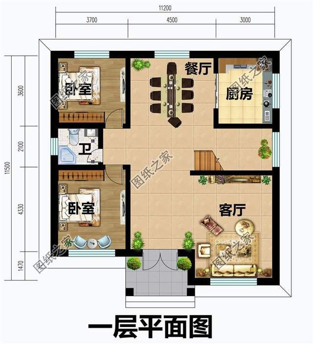 簡歐式二層別墅設(shè)計，戶型方正造價不高，人人都蓋得起