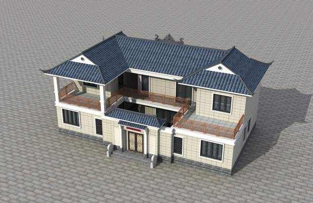 二層中式合院別墅設(shè)計，受百年建房歷史的加持，氣勢恢宏且神秘