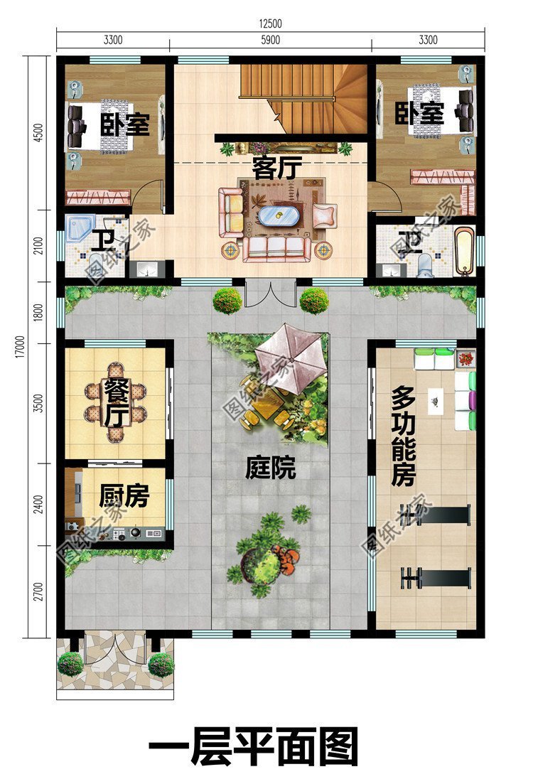 一層中式合院設(shè)計，頗有中華藝術(shù)氣息，返鄉(xiāng)建一棟這輩子值了