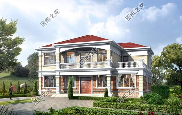 簡歐風自建別墅設(shè)計，沒有過多的繁雜裝飾，增加建筑美感