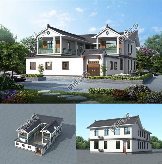 新中式合院自建別墅設(shè)計(jì)，有房有庭院，很有一番滋味