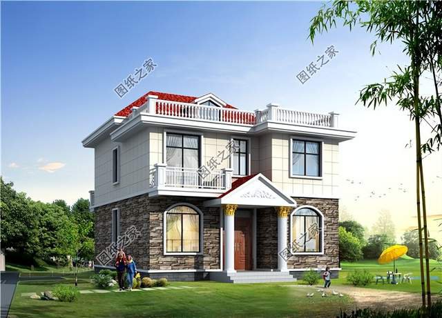 面積百來平農村二層別墅，既美觀又實用，施工簡單造價經濟