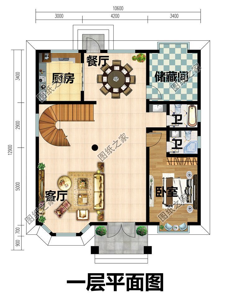 傳統(tǒng)歐式自建房設(shè)計(jì)，造型經(jīng)典好看，屋內(nèi)布局合理實(shí)用