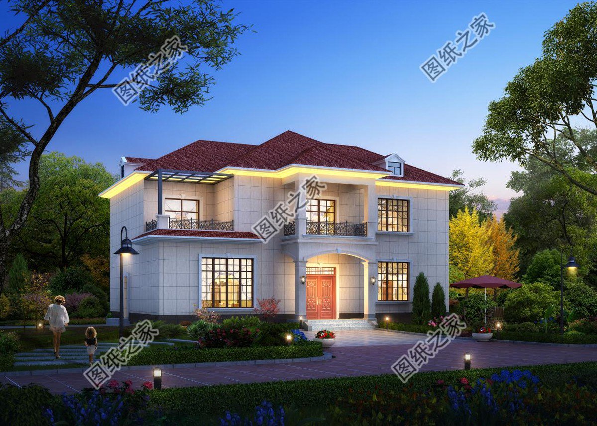 設(shè)計精良的歐式別墅，超大落地窗，鄉(xiāng)間美景自然融入家居