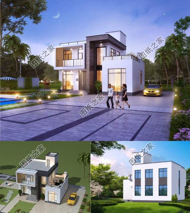 嫌棄老家房子太土了，這四套現代風別墅隨便建一棟都洋氣得很