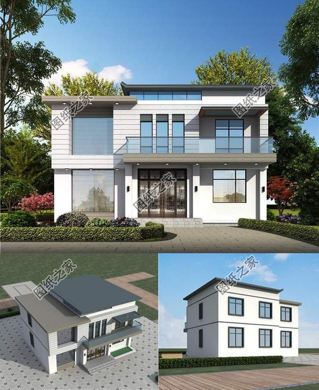 嫌棄老家房子太土了，這四套現代風別墅隨便建一棟都洋氣得很