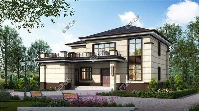 新款二層別墅推薦，第四款帶有偏房設(shè)計(jì)，符合農(nóng)村生活習(xí)慣