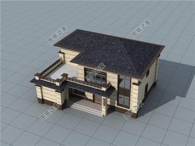 新款二層別墅推薦，第四款帶有偏房設(shè)計(jì)，符合農(nóng)村生活習(xí)慣