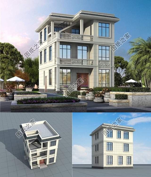 開間小三層別墅推薦，個個氣勢十足，隨便建一棟便是全村最靚的仔