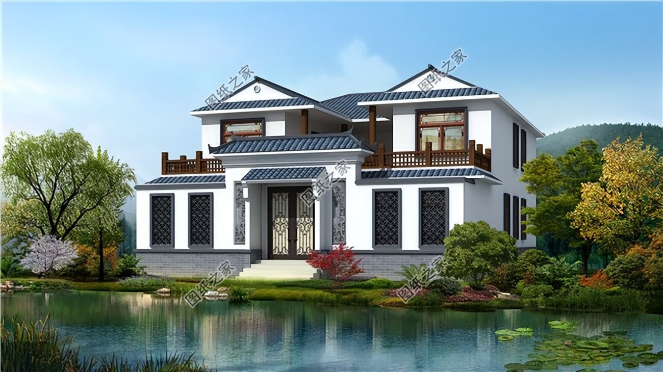 中式風(fēng)格農(nóng)村自建房，簡(jiǎn)潔的白墻黛瓦，彰顯中式住宅的氣場(chǎng)與浪漫