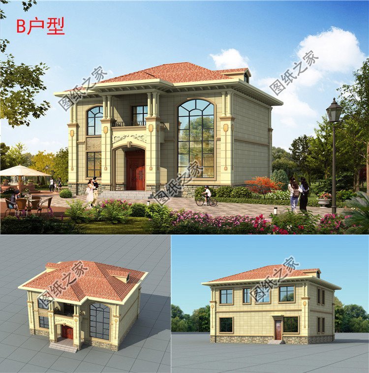 歐式復(fù)式別墅設(shè)計(jì)，戶型功能齊全，外觀經(jīng)典又好看