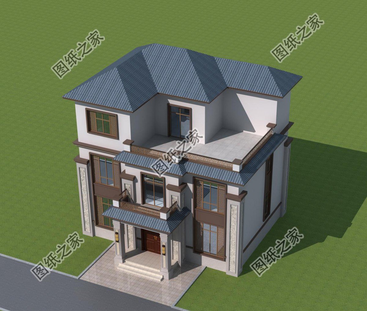 新中式建筑風(fēng)格自建別墅經(jīng)典之作，深受廣大建房者的喜愛(ài)