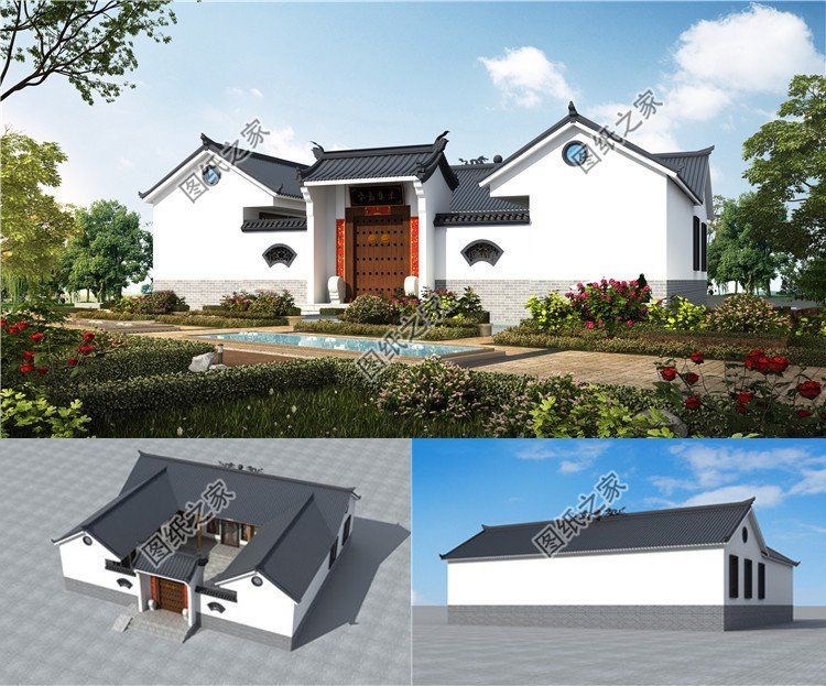 一層中式合院別墅設(shè)計，滿足自家的需求，更符合現(xiàn)代人生活