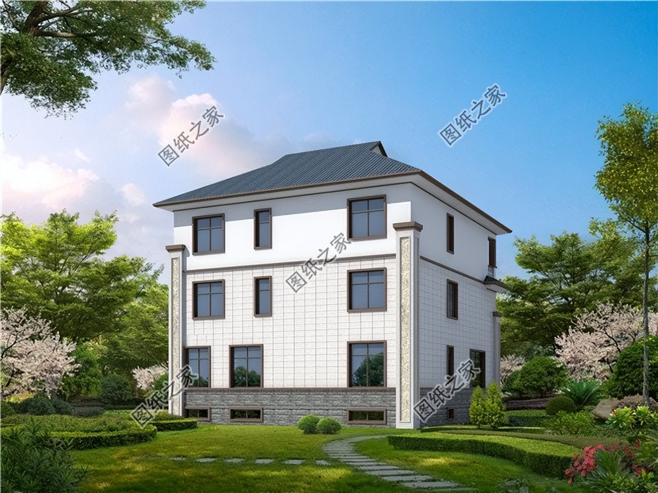 新中式三層別墅設(shè)計(jì)，氣派住宅，彰顯品質(zhì)