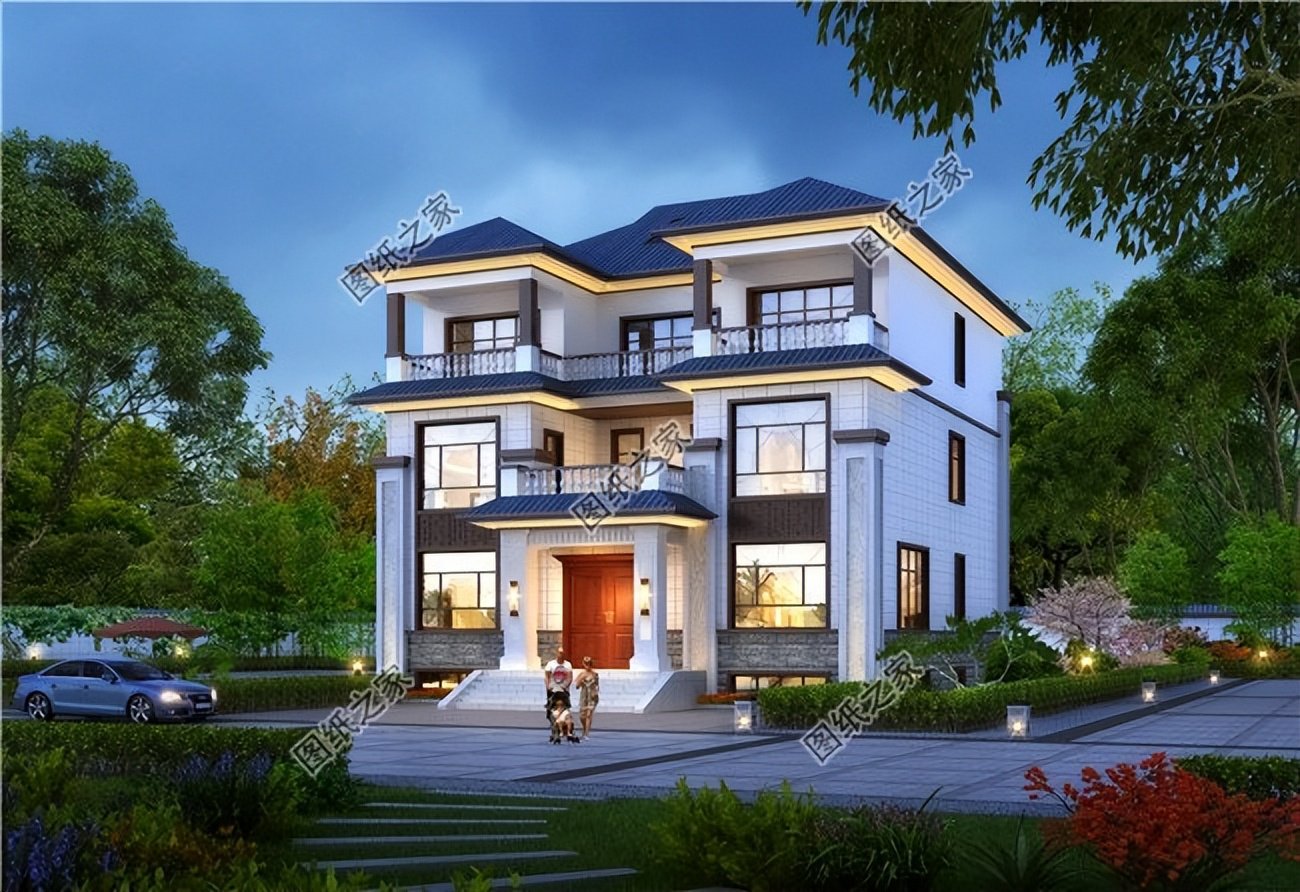 新中式三層別墅設(shè)計(jì)，氣派住宅，彰顯品質(zhì)