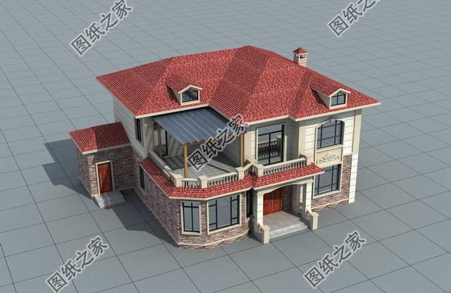 帶文化石的農(nóng)村別墅設(shè)計，色彩多樣外觀給你營造出炫彩的舒適生活