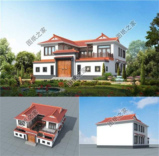 農(nóng)村二層合院別墅設(shè)計，體面又大方，建好了全村人都羨慕