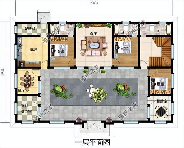 農(nóng)村二層合院別墅設(shè)計，體面又大方，建好了全村人都羨慕