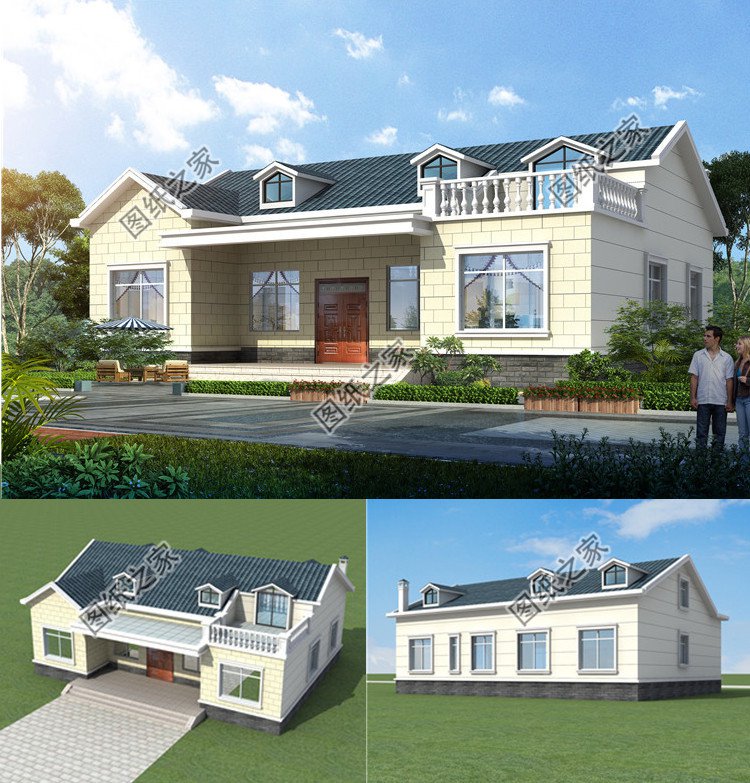 一層帶閣樓別墅設(shè)計圖效果圖