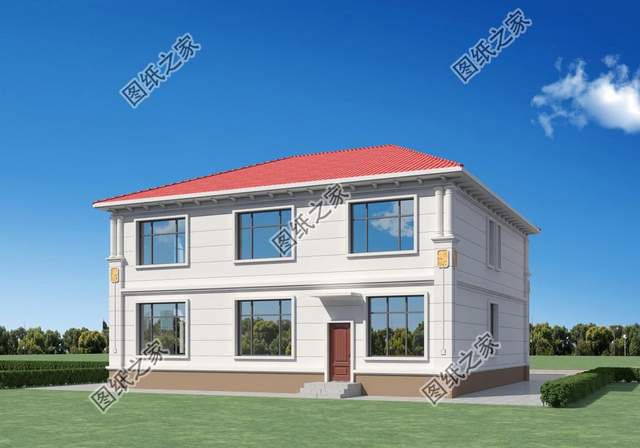 鄉(xiāng)村二層別墅設(shè)計(jì)，造型錯(cuò)落有致，美觀大氣