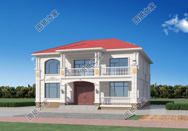 鄉(xiāng)村二層別墅設(shè)計(jì)，造型錯(cuò)落有致，美觀大氣