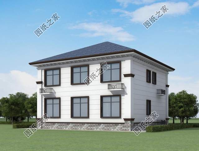 鄉(xiāng)村二層別墅設(shè)計(jì)，造型錯(cuò)落有致，美觀大氣