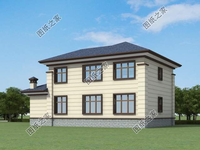 鄉(xiāng)村二層別墅設(shè)計(jì)，造型錯(cuò)落有致，美觀大氣