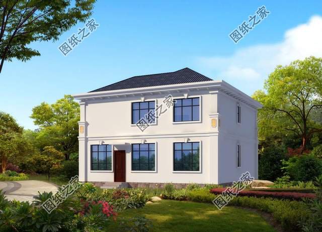 鄉(xiāng)村二層別墅設(shè)計(jì)，造型錯(cuò)落有致，美觀大氣