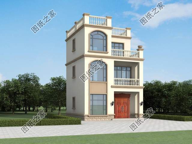 三層兩開間別墅設(shè)計(jì)，小面寬也能建好房，城里人看了都羨慕了