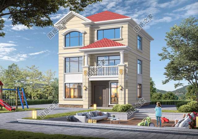 三層兩開間別墅設(shè)計(jì)，小面寬也能建好房，城里人看了都羨慕了