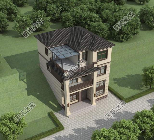 三層兩開間別墅設(shè)計(jì)，小面寬也能建好房，城里人看了都羨慕了