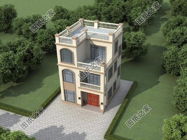 三層兩開間別墅設(shè)計(jì)，小面寬也能建好房，城里人看了都羨慕了