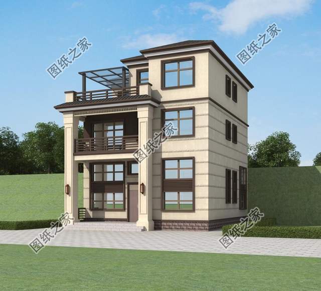 三層兩開間別墅設(shè)計(jì)，小面寬也能建好房，城里人看了都羨慕了