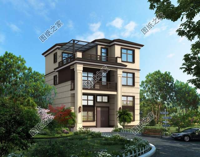 三層兩開間別墅設(shè)計(jì)，小面寬也能建好房，城里人看了都羨慕了