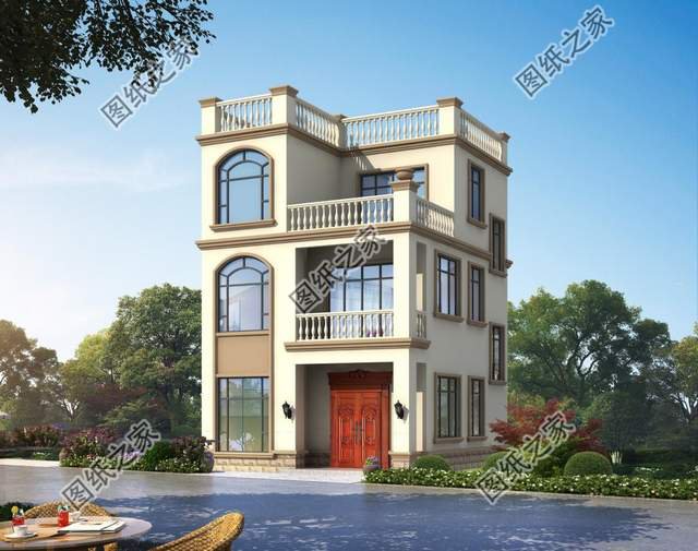 三層兩開間別墅設(shè)計(jì)，小面寬也能建好房，城里人看了都羨慕了