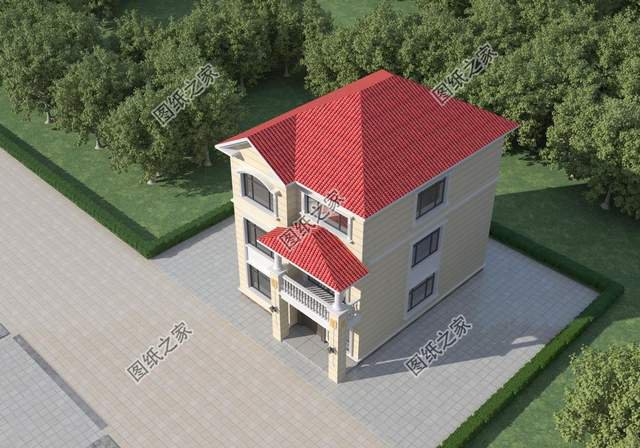 三層兩開間別墅設(shè)計(jì)，小面寬也能建好房，城里人看了都羨慕了
