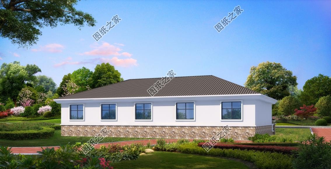 農村大開間一層自建房設計，造價經(jīng)濟實惠，晚年養(yǎng)老必備選擇