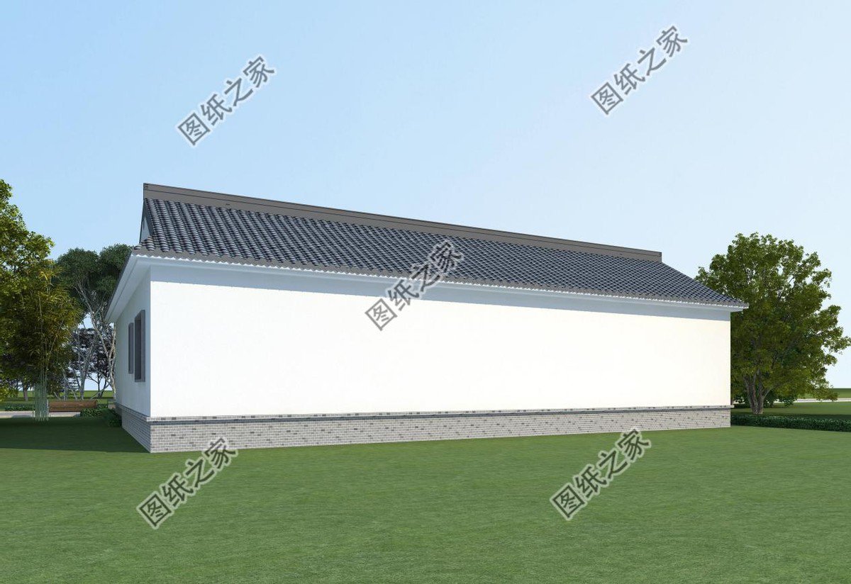 一層合院農(nóng)村別墅設(shè)計，一家人住在一起，非常有氣氛