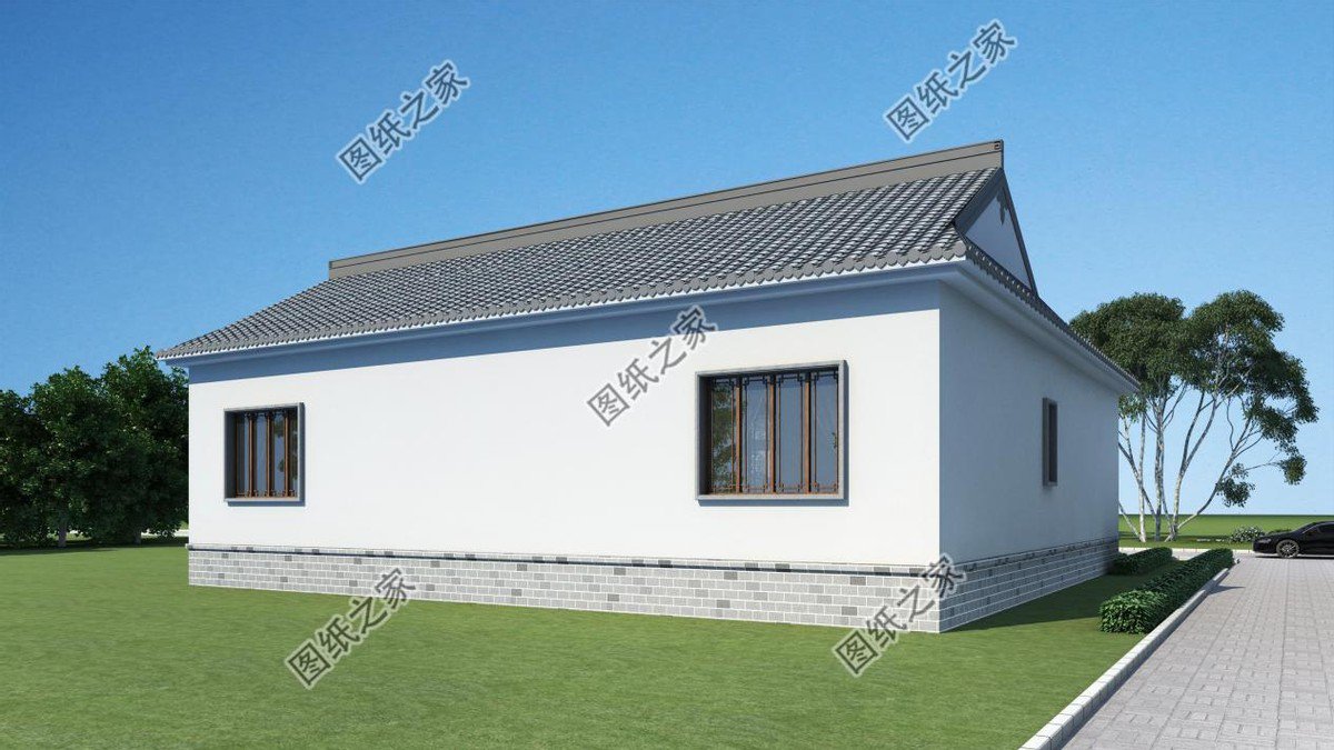 一層合院農(nóng)村別墅設(shè)計，一家人住在一起，非常有氣氛