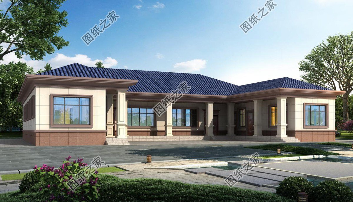 一層合院農(nóng)村別墅設(shè)計，一家人住在一起，非常有氣氛