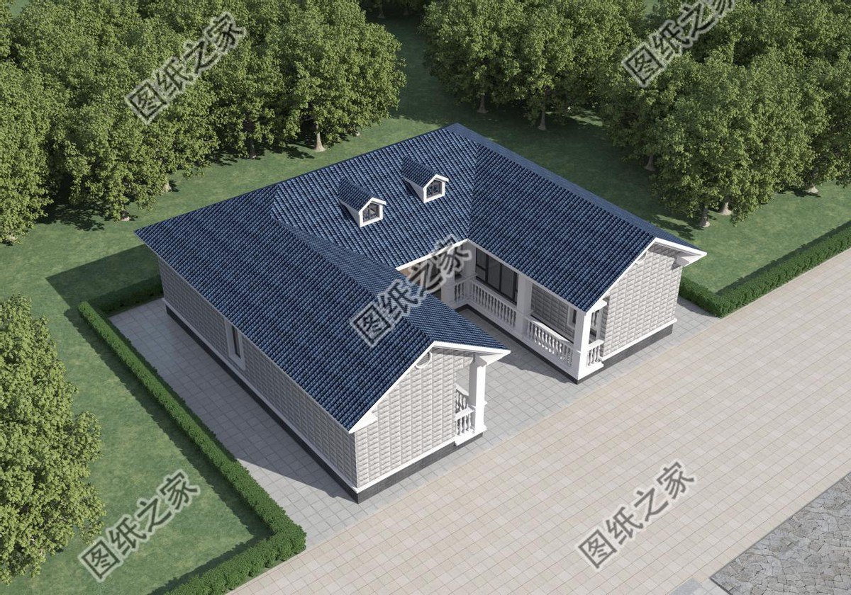 一層合院農(nóng)村別墅設(shè)計，一家人住在一起，非常有氣氛