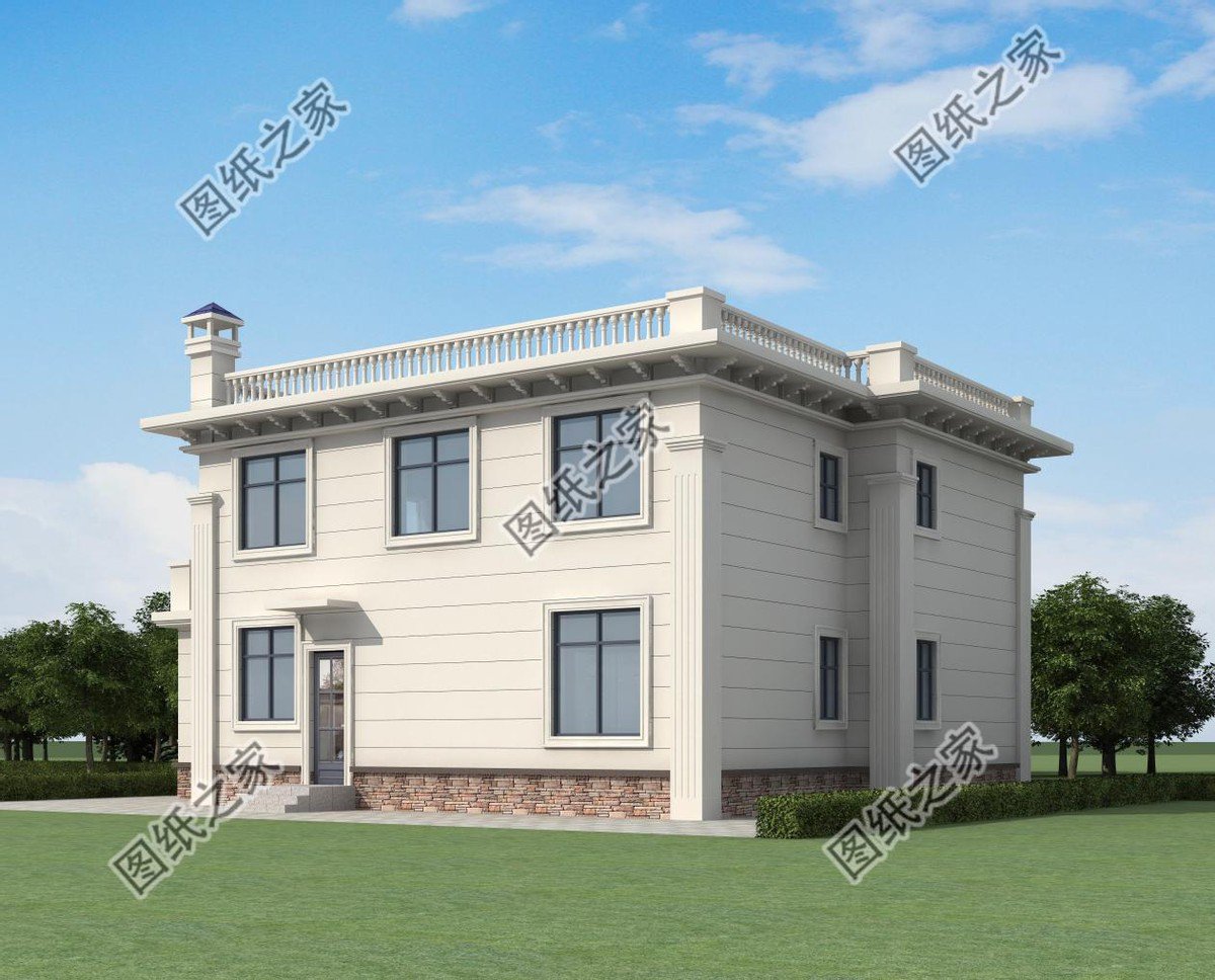 平屋頂農(nóng)村別墅設計，施工難度較小，實用性更強