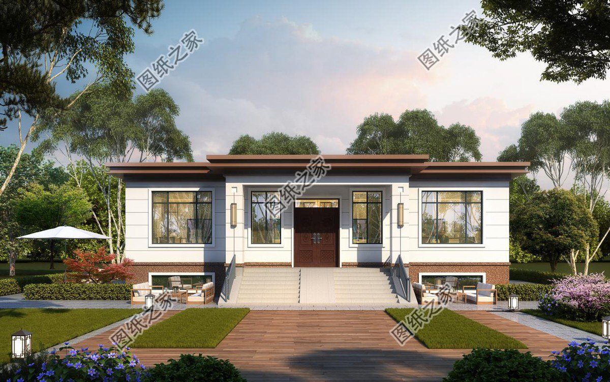 平屋頂農(nóng)村別墅設計，施工難度較小，實用性更強