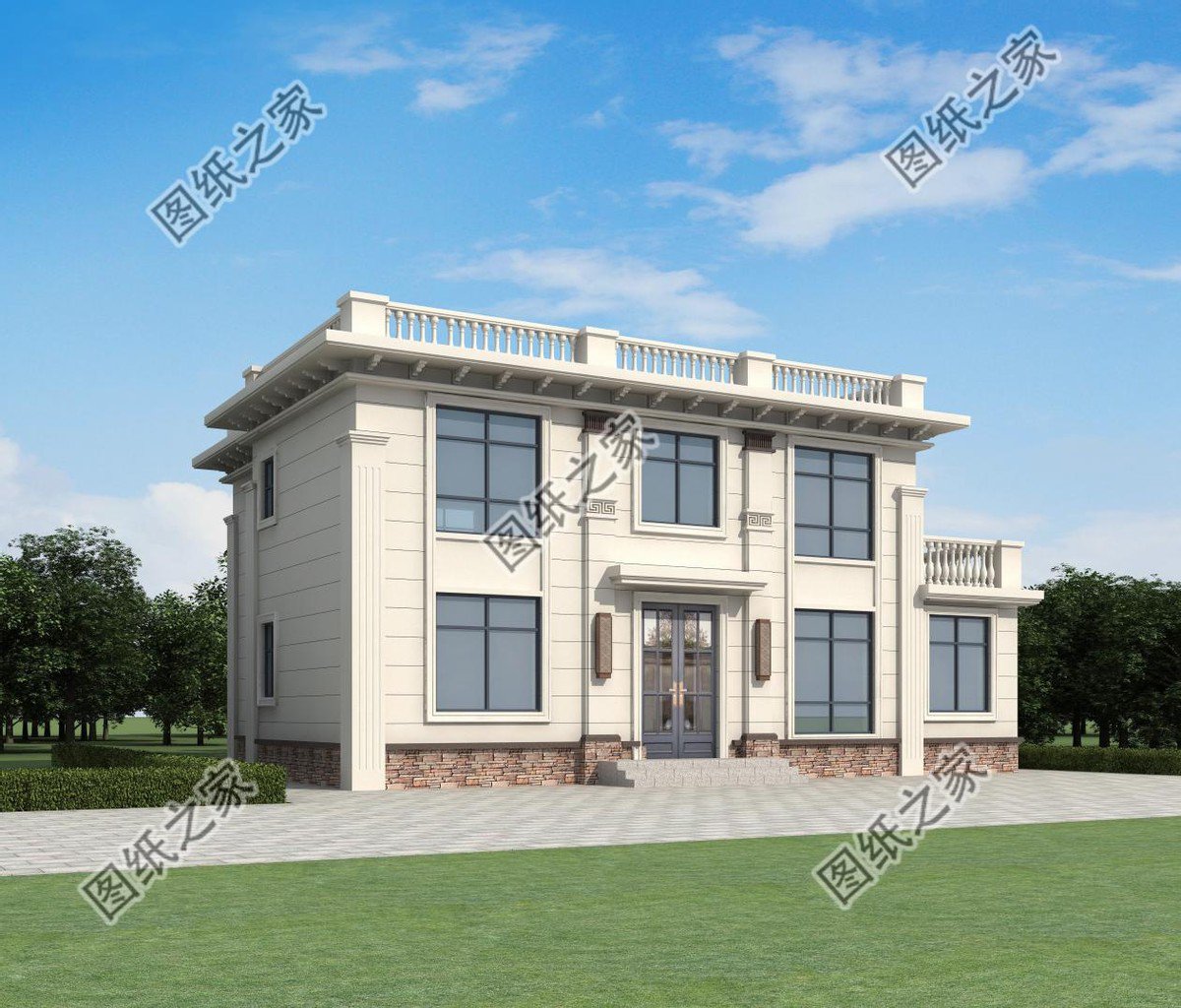 平屋頂農(nóng)村別墅設計，施工難度較小，實用性更強