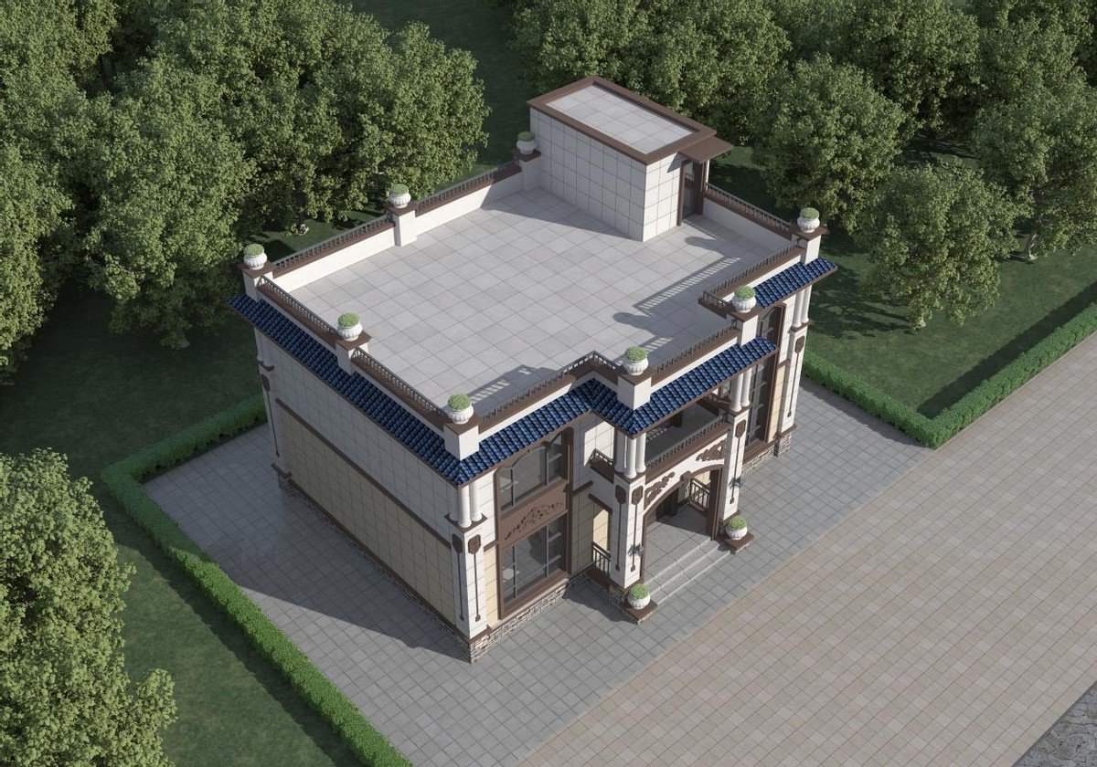 平屋頂農(nóng)村別墅設計，施工難度較小，實用性更強