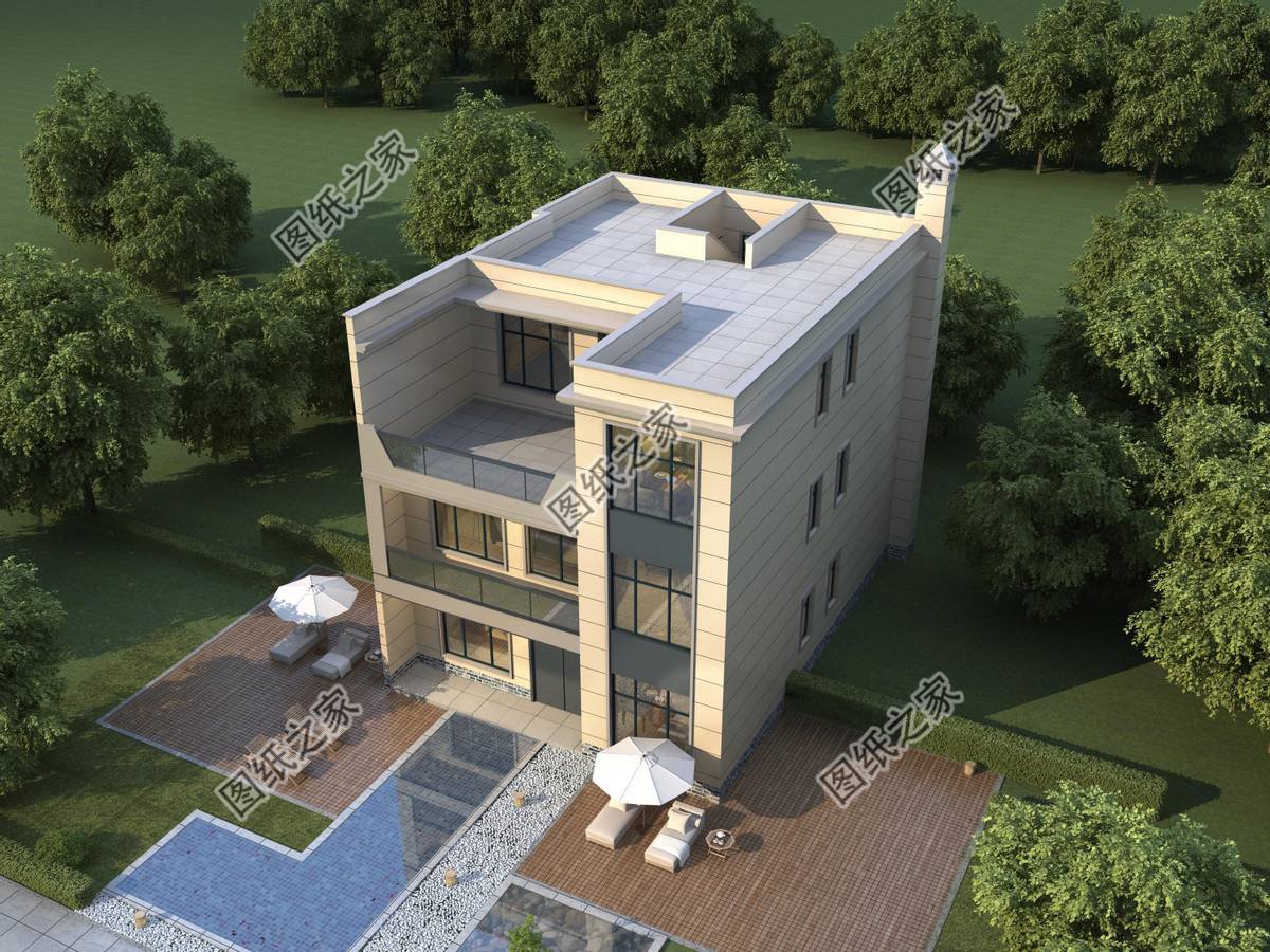 平屋頂農(nóng)村別墅設計，施工難度較小，實用性更強