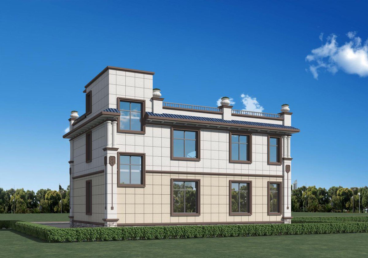 平屋頂農(nóng)村別墅設計，施工難度較小，實用性更強