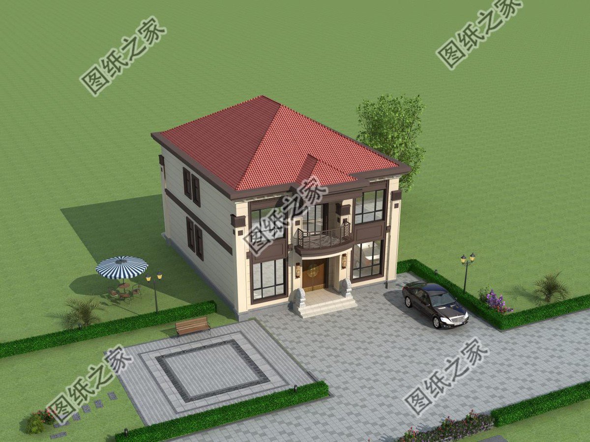 紅瓦配米白墻，溫馨別墅設(shè)計(jì)，帶給你家的享受快來(lái)看看吧