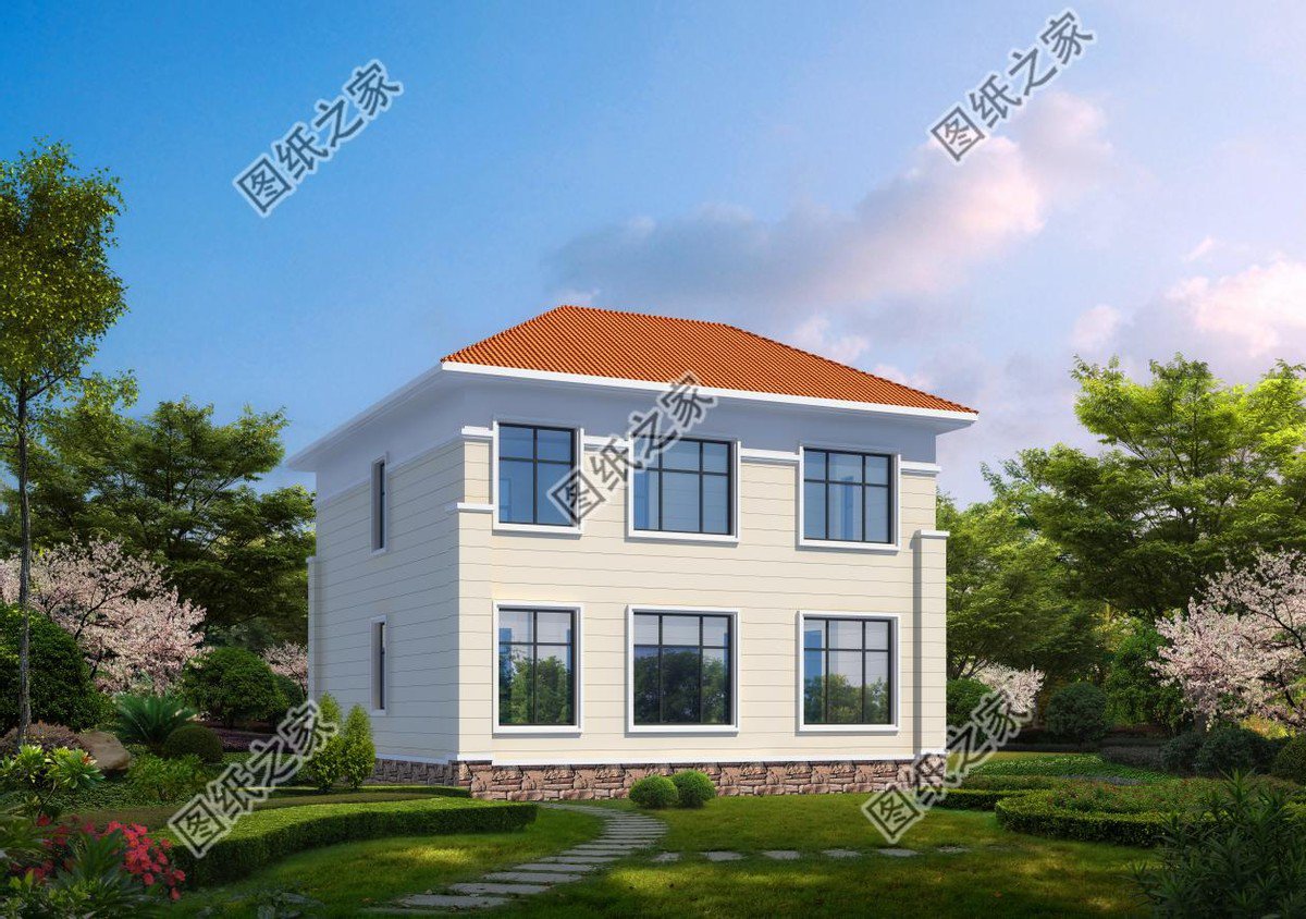 紅瓦配米白墻，溫馨別墅設(shè)計(jì)，帶給你家的享受快來(lái)看看吧